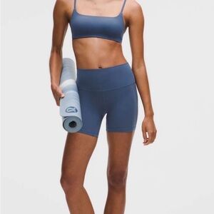 LULULEMON ALIGN SHORTS SIZE 4 IN THE COLOR BLUE TWILL WORN 3X 💌 4 INCH
